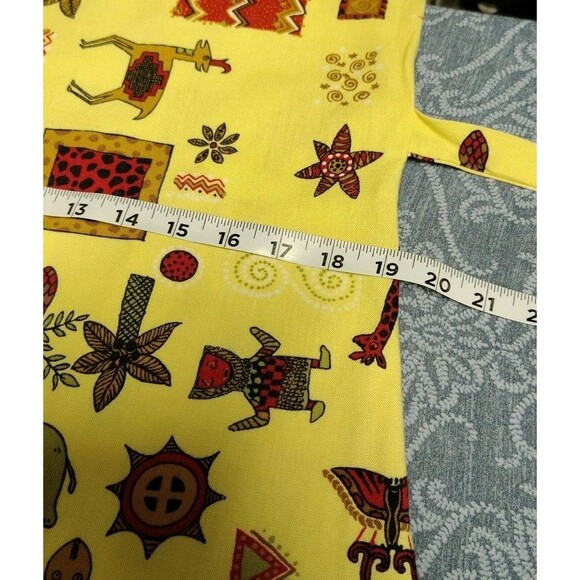Vintage Connie Choi Mini Dress Size M Yellow Animals Sleeveless Tie - Picture 9 of 13